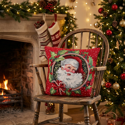 Holiday are Coming Christmas Cushion by Peggy Wilkins