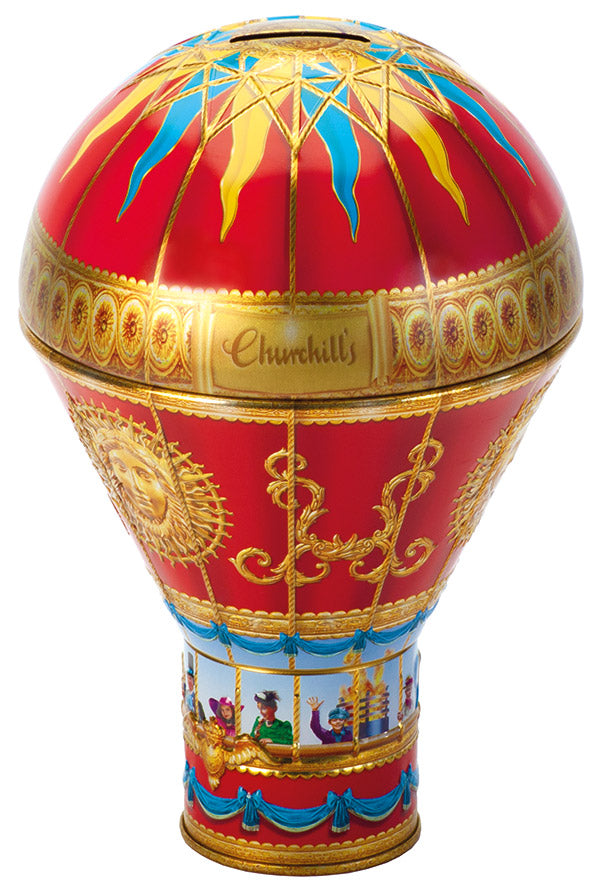Churchill's Victorian Hot Air Balloon Christmas Chocolate Fudge Money Box Tin
