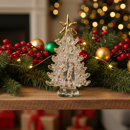 Gold Tip Glass Christmas Tree Ornament