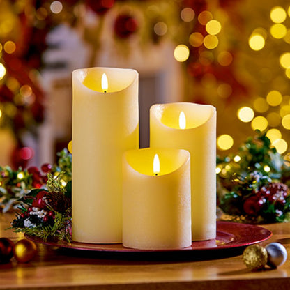 Cream FlickaBright Textured Candle 23 x 9cm