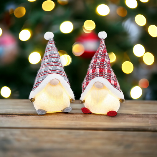 Lit Sitting Christmas Gnome Gonk 35cm