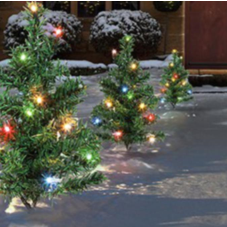 Set of 6 Christmas Tree Path Lights Multi Colour