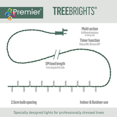 Premier 5000 White LED Treebrights Christmas String Lights