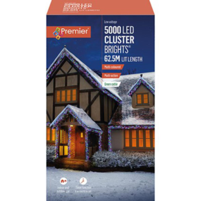 Premier 5000 LED Cluster Brights Christmas Lights Multi Colour