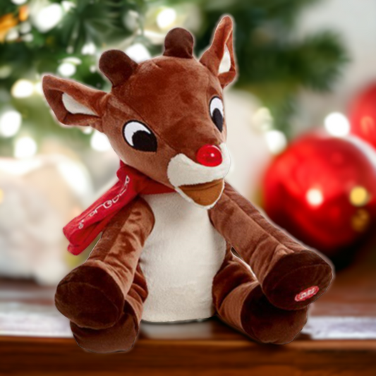 Lit Musical Plush Animated Rudolph the Reindeer Christmas Decoration
