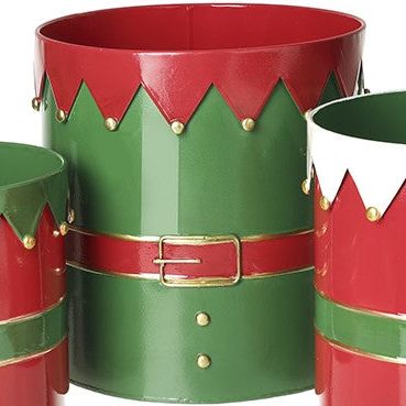 Elf Outfit Metal Christmas Containers