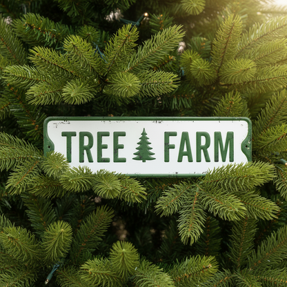 Tree Farm Metal Christmas Sign