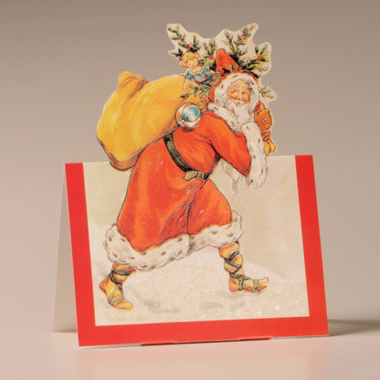 Father Christmas and Tree Nostalgic Christmas Card