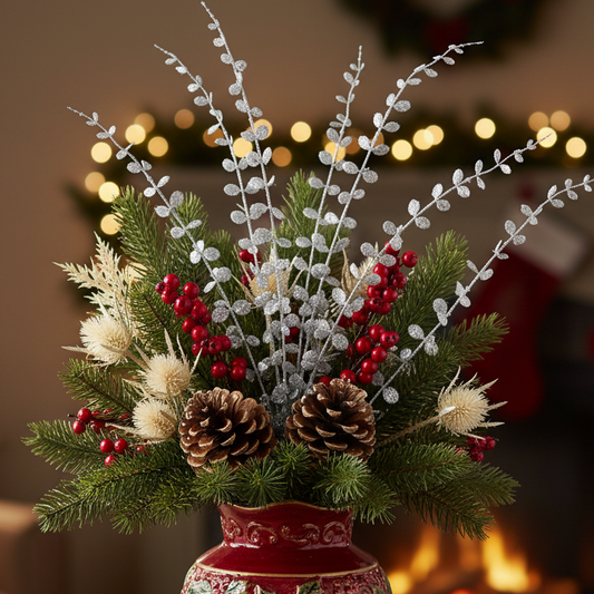 Silver Eucalyptus Christmas Spray 56cm