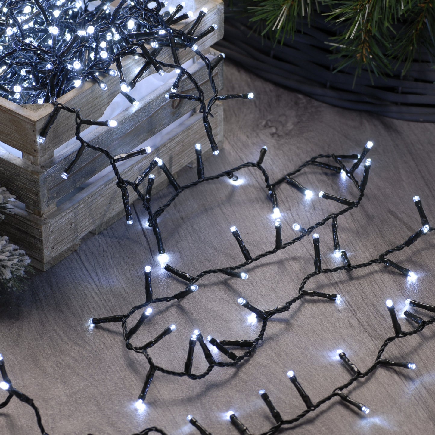 Festive 300 White Firefly Soft Twinkle Christmas Lights