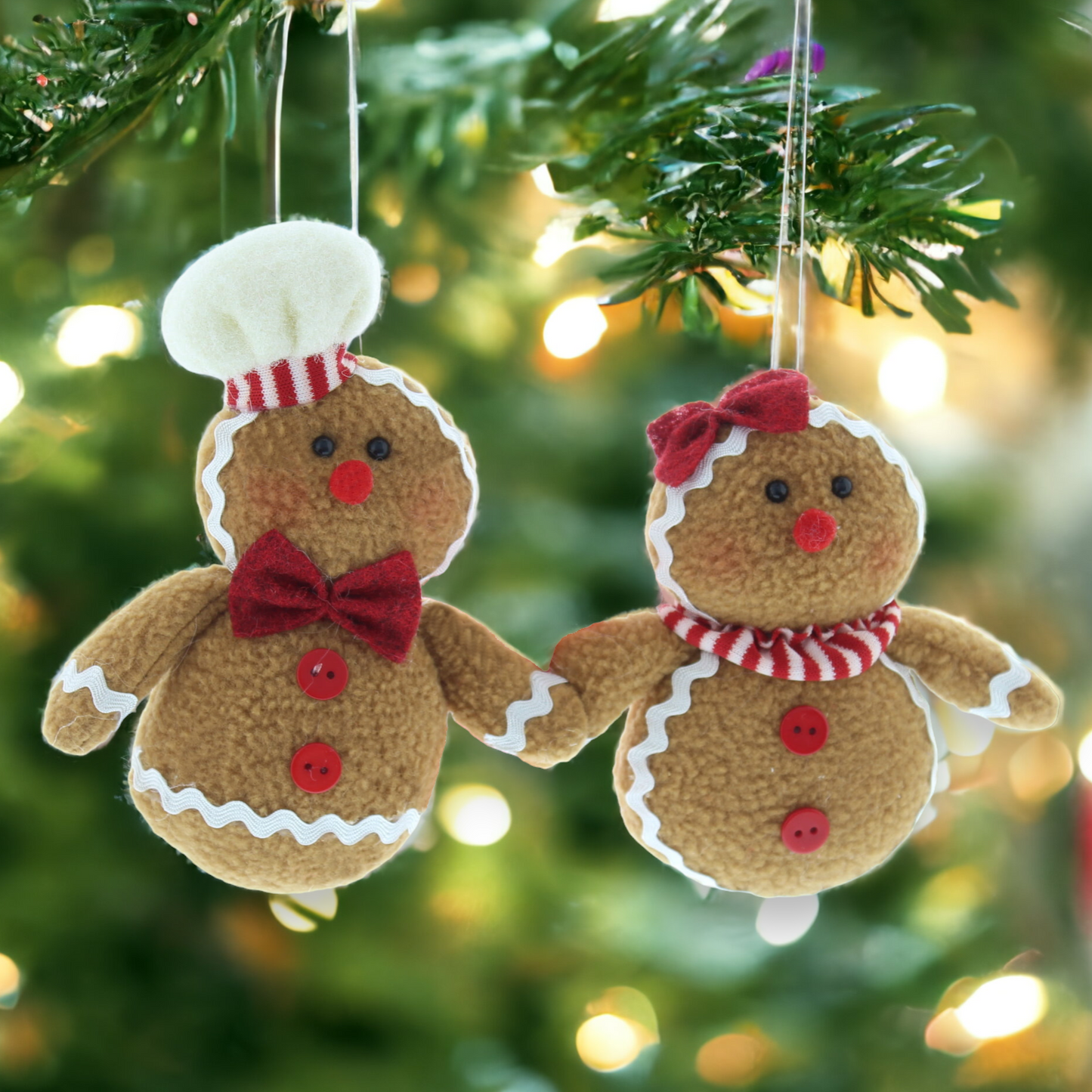 Plush Gingerbread Hanging Christmas Decoration
