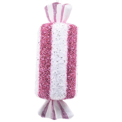 Pink Candy Stripe Sweet Hanging Christmas Decoration 30cm