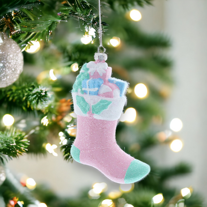 Pastel Christmas Stocking Hanging Christmas Decoration