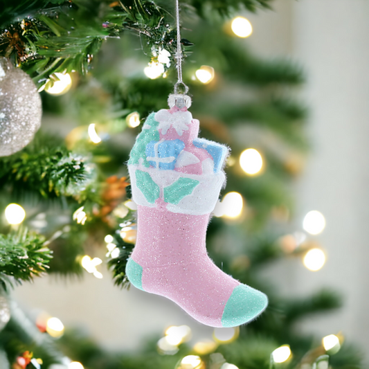 Pastel Christmas Stocking Hanging Christmas Decoration
