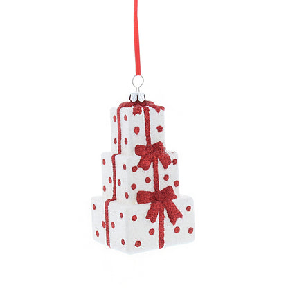 Glitter Stacked Presents Hanging Christmas Tree Decoration