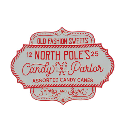 North Pole's Candy Parlor Christmas Wall Sign