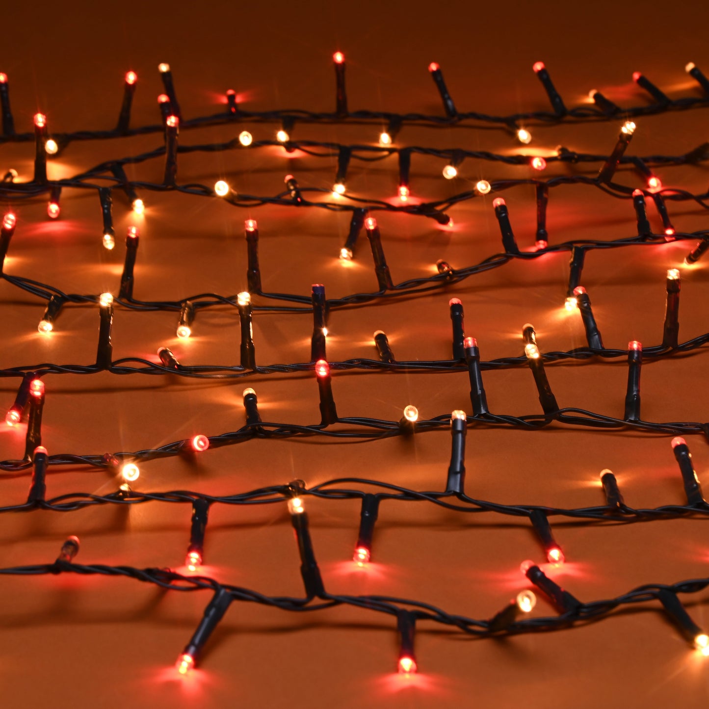 string of red and warm white LED lights 