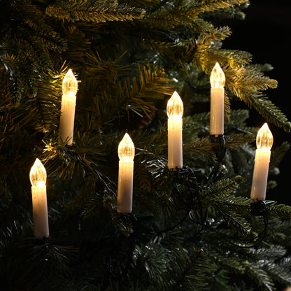 Set of 20 Clip on Christmas LED Candles with Magic Wand