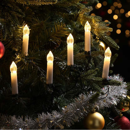 Set of 20 Clip on Christmas LED Candles with Magic Wand