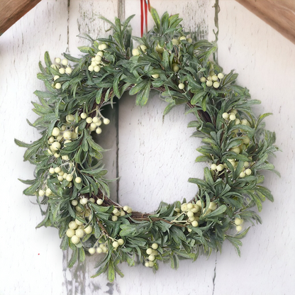 Mistletoe and Berries Christmas Wreath