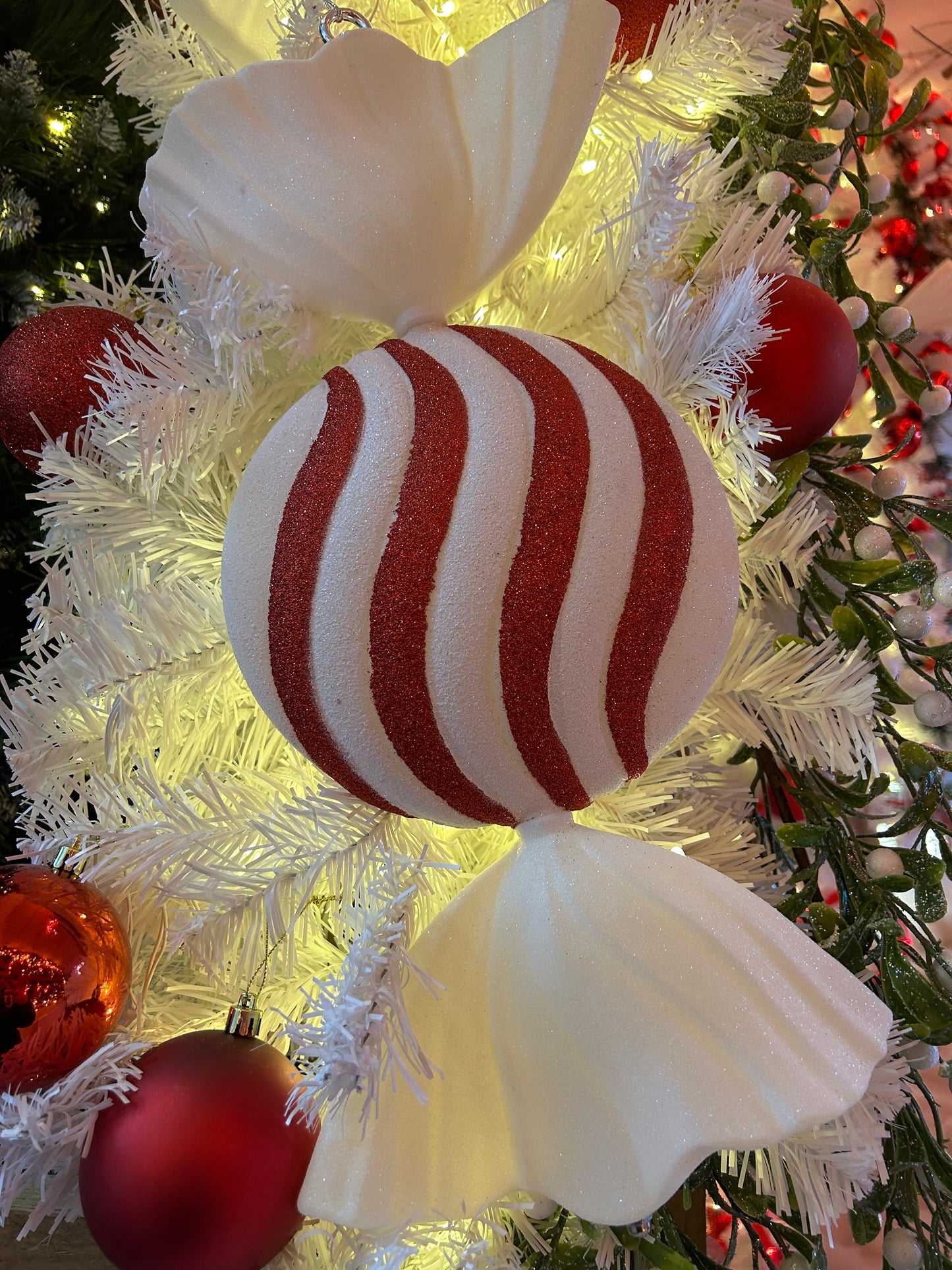Candy Cane Striped Disc Christmas Decoration 50cm
