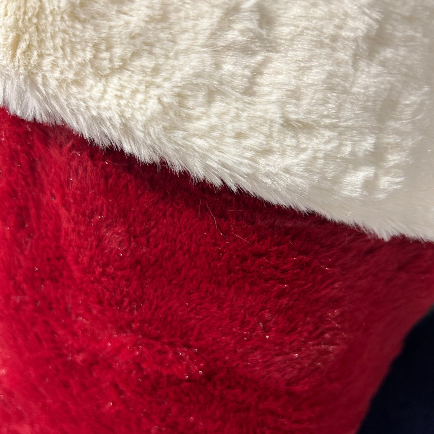 60cm Red Stocking with White Faux Fir Trim Christmas Decoration