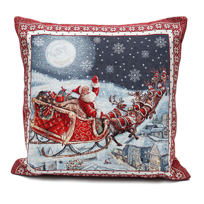 Skyride Christmas Cushion by Peggy Wilkins