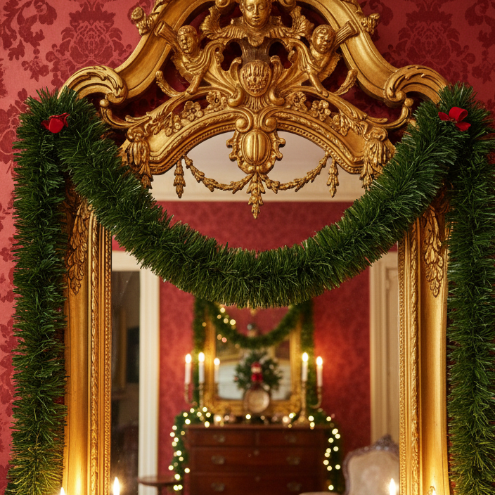 Luxury Chunky Green Pine Tinsel Christmas Garland 300cm x 15cm