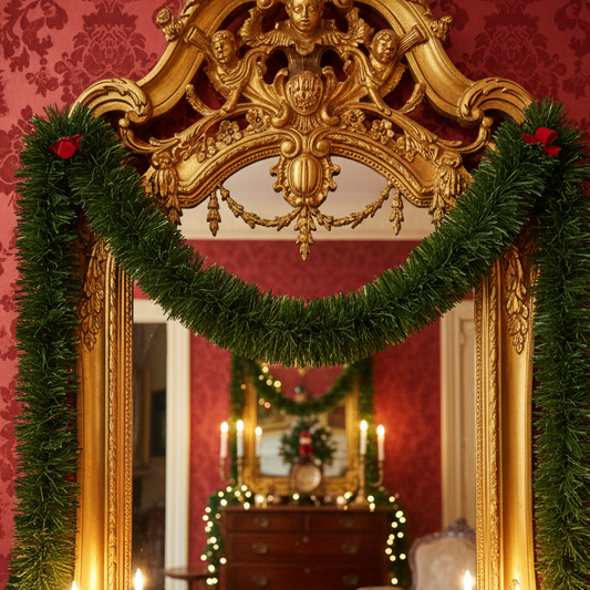 Luxury Chunky Green Pine Tinsel Christmas Garland 300cm x 15cm
