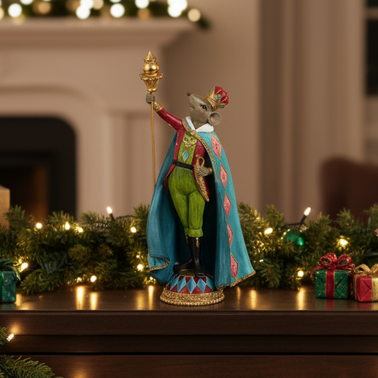 King Mouse in Crown and Gown Christmas Ornament Decoration