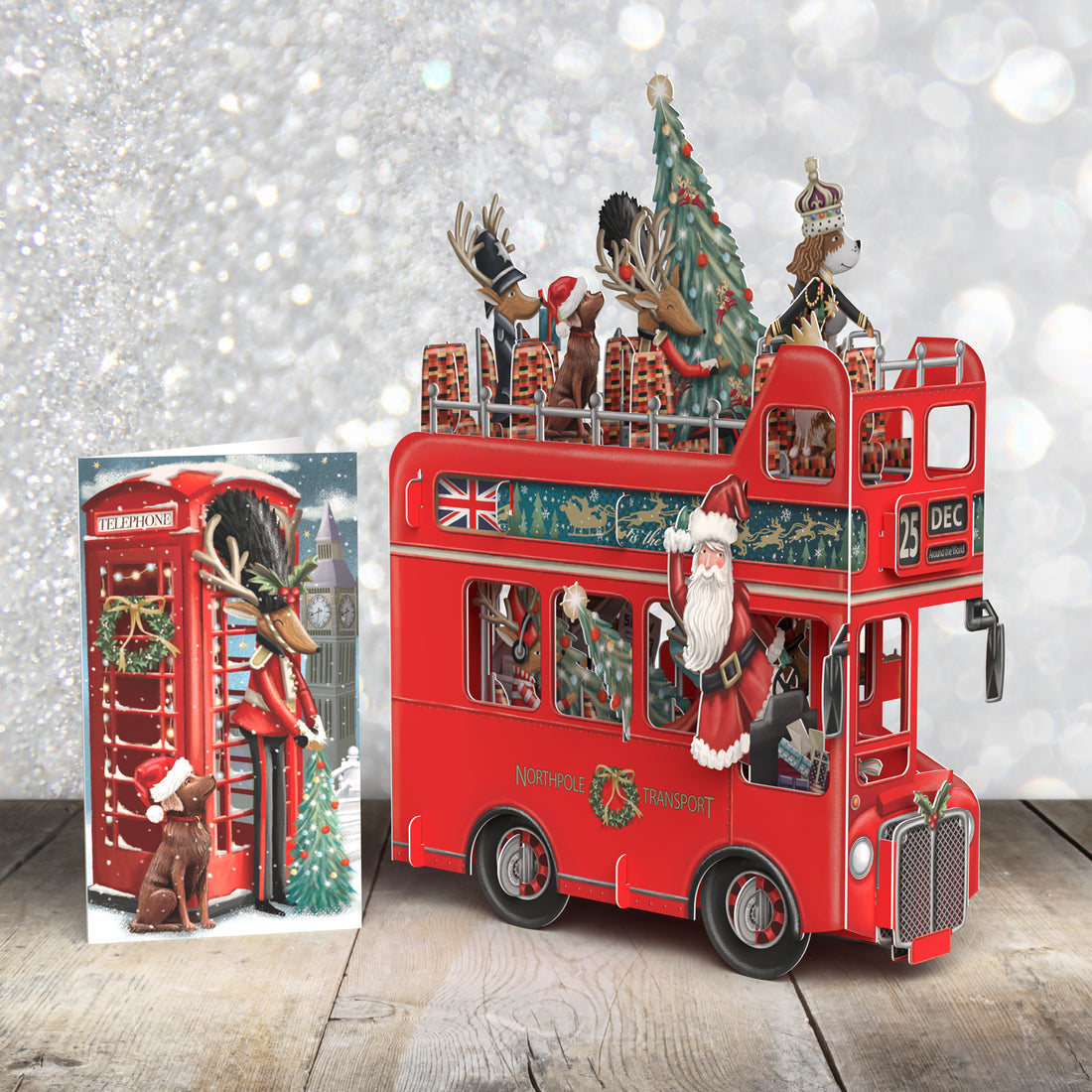 Santa's Red Bus - 3D Pop Up Christmas Card