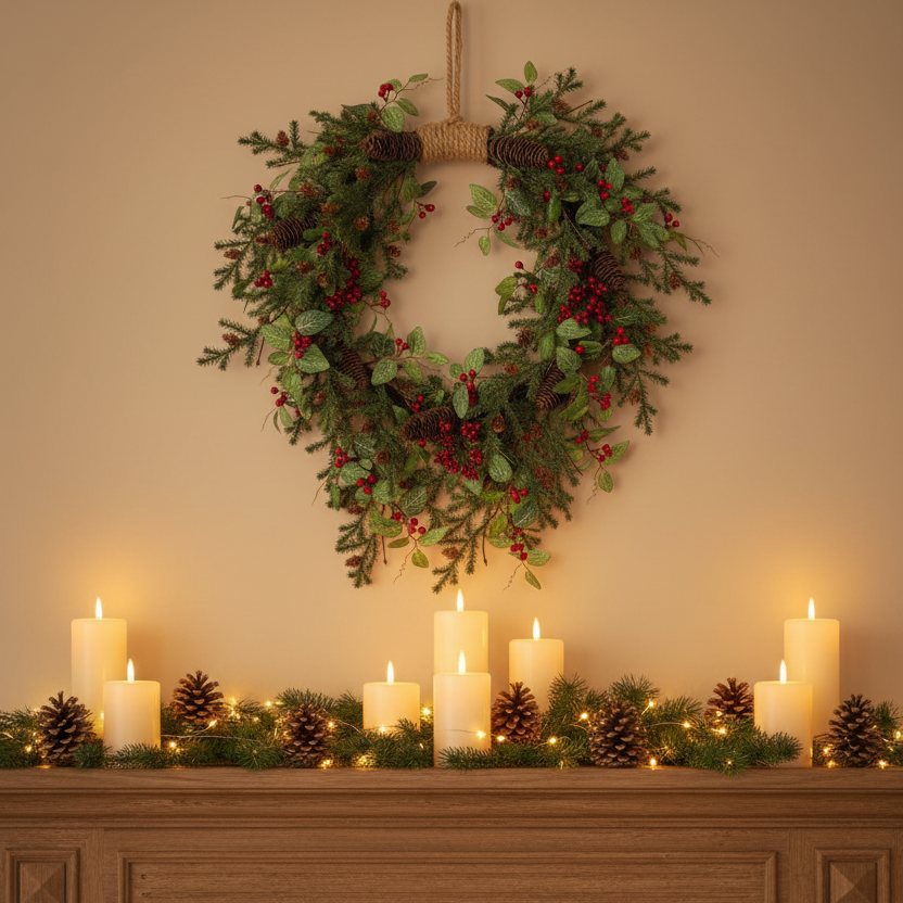 Oakham Christmas Wreath with Jute Hanging Loop