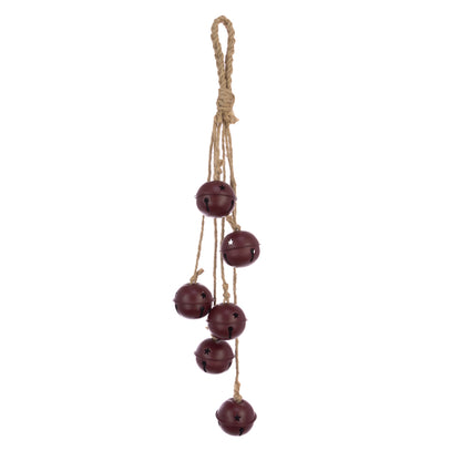 Burgundy Metal Hanging Bell Bunch