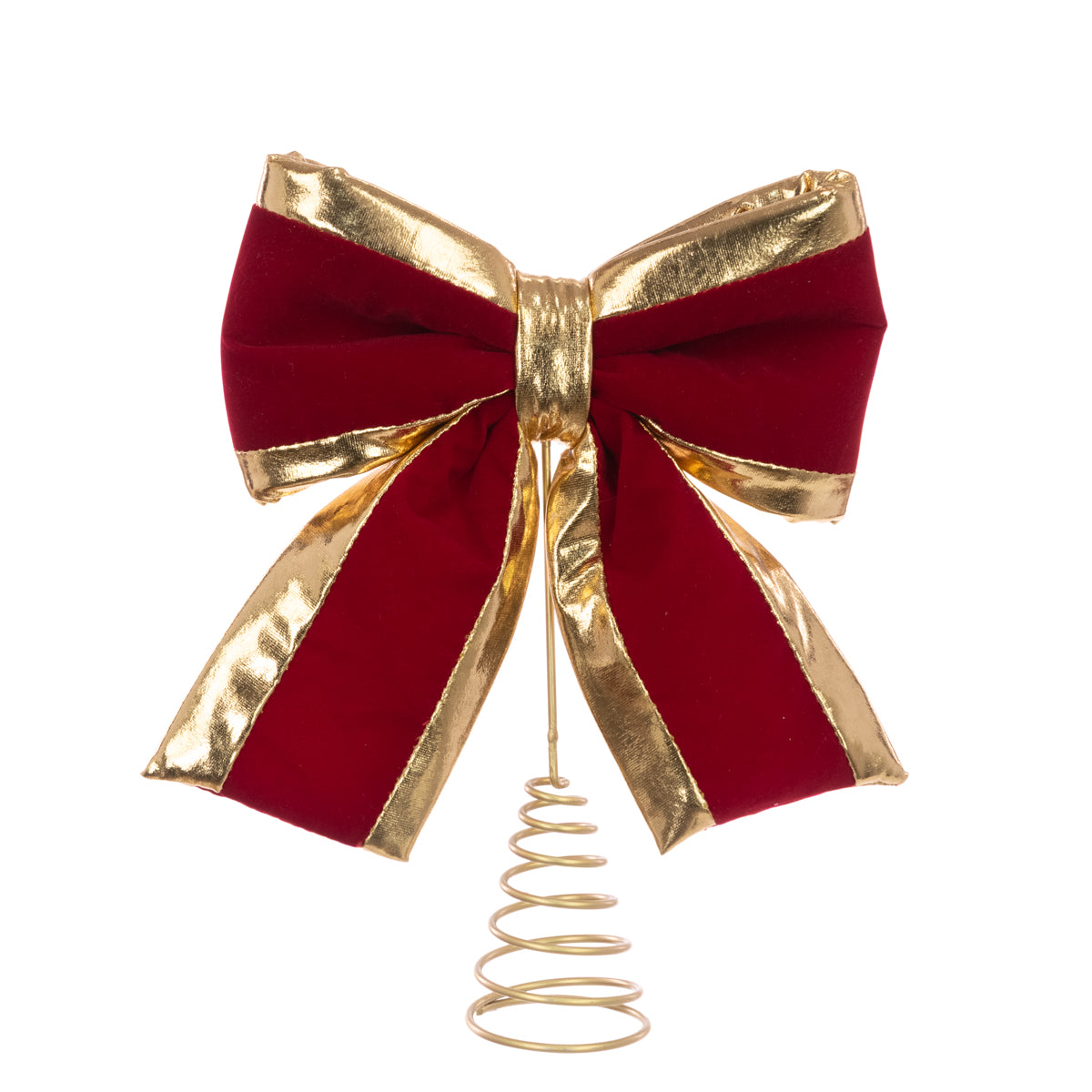 Red and Gold Bow Christmas Tree Topper