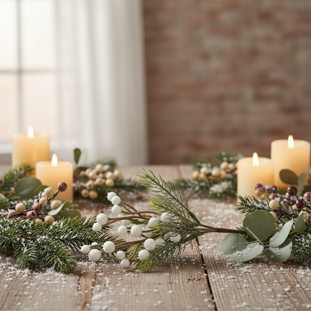 White Berry Christmas Pick 22cm