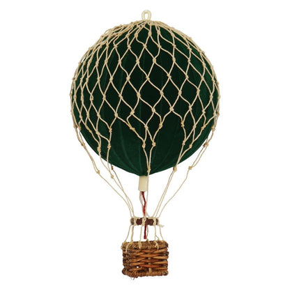 Floating the Skies Velvet Green Hot Air Balloon Christmas Decoration