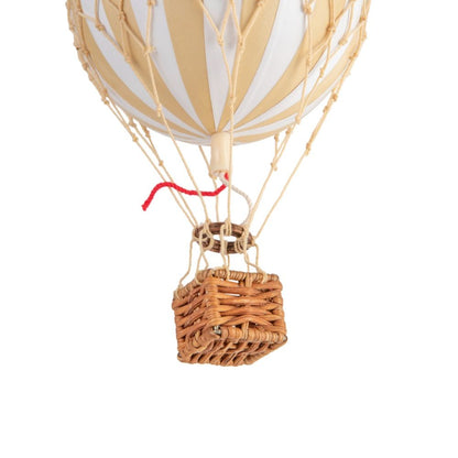 Floating the Skies Ivory Stripe Hot Air Balloon Christmas Decoration