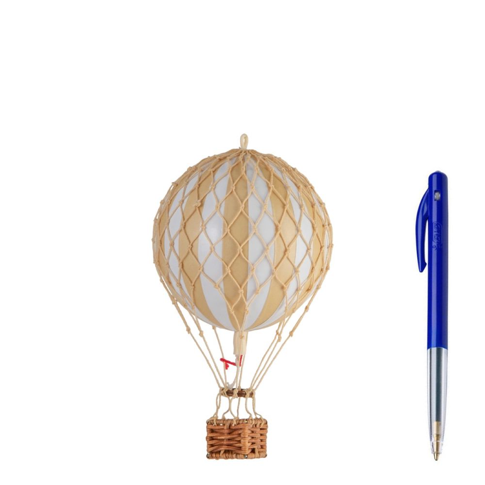 Floating the Skies Ivory Stripe Hot Air Balloon Christmas Decoration