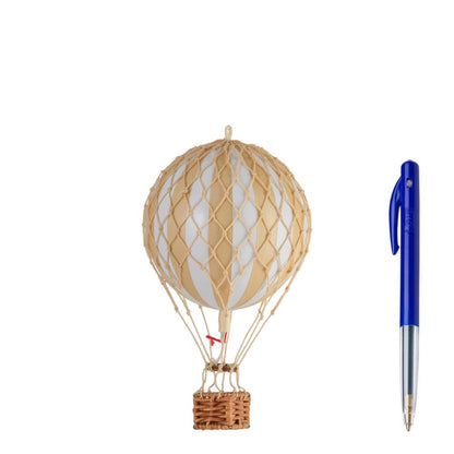 Floating the Skies Ivory Stripe Hot Air Balloon Christmas Decoration