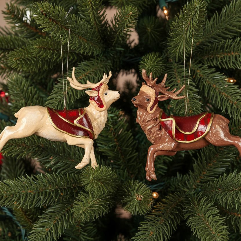 Country Deer Christmas Tree Ornaments