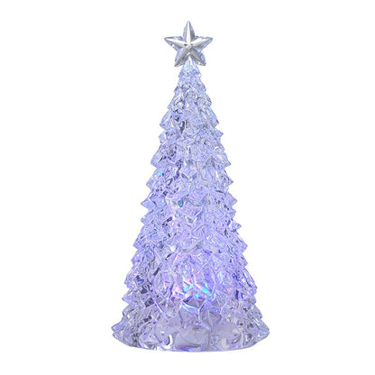 Crystal Christmas tree with a star on top against a white background