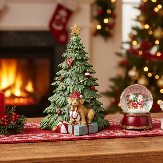 Christmas Tree with Dog Ornament