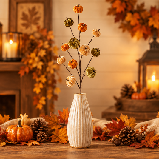Autumn Velvet Pumpkin Branch