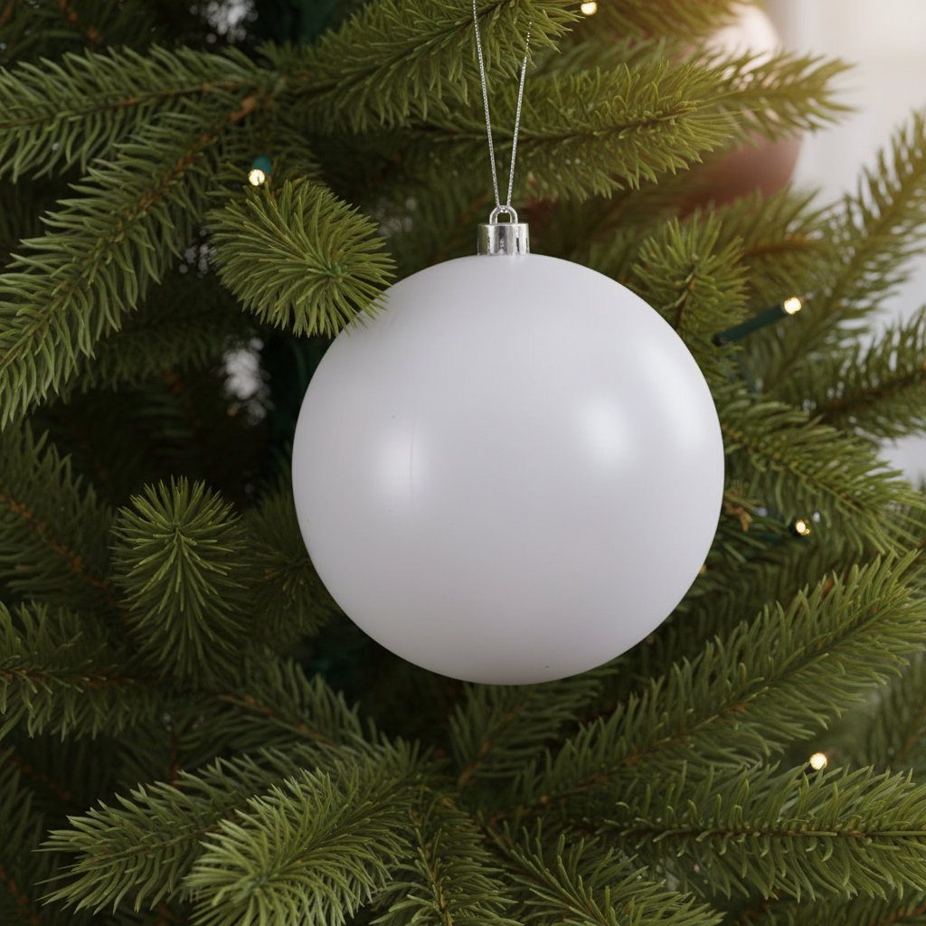 Winter White Matt Christmas Bauble 20cm