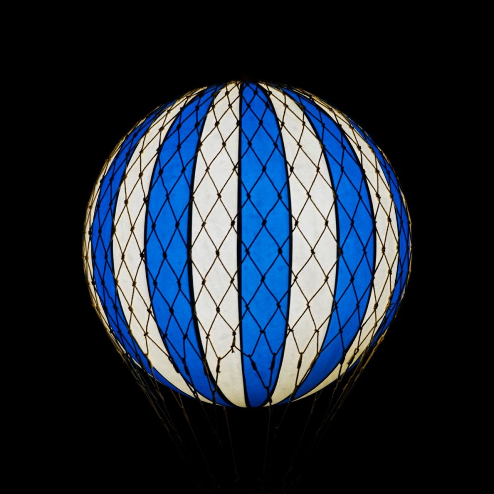 Blue Stripe LED Hot Air Balloon Decoration