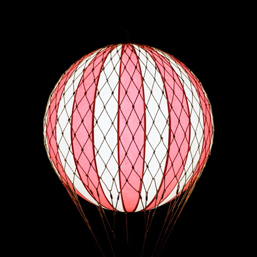 Red Stripe LED Hot Air Balloon Decoration