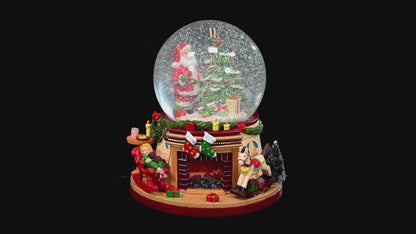 Christmas Snowglobe on Fireplace Scene