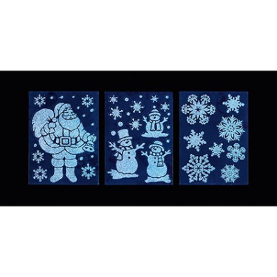 Set of 3 Frosted Christmas Window Stickers