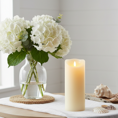 Cream FlickaBright Textured Candle 23 x 9cm