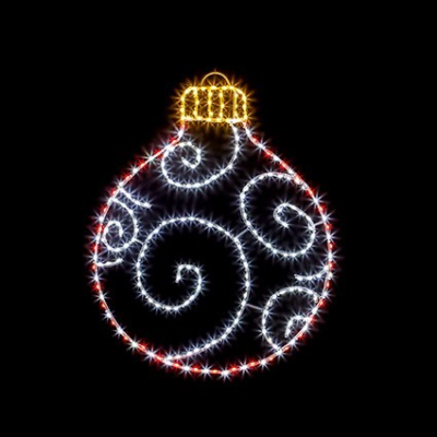 Twinkling Flexibright Red & White LED Christmas Bauble Display Decoration